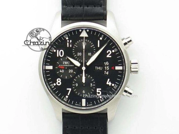 MIROTIME 0412 EasyCare Pilot Chrono IW388001 Real Ceramic ZF 1:1 Best Edition On Black Nylon Strap A 7279
